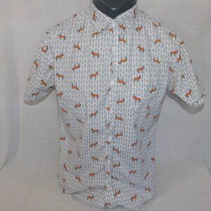 Straight Faded Mens M Donkey / ASS Print Short Sleeve button Front shirt